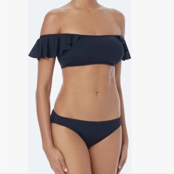 Vince Camuto Other - Vince Camuto swim ruffled off the shoulder blk top and 2 bottoms